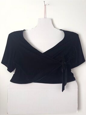 velvet wrap top